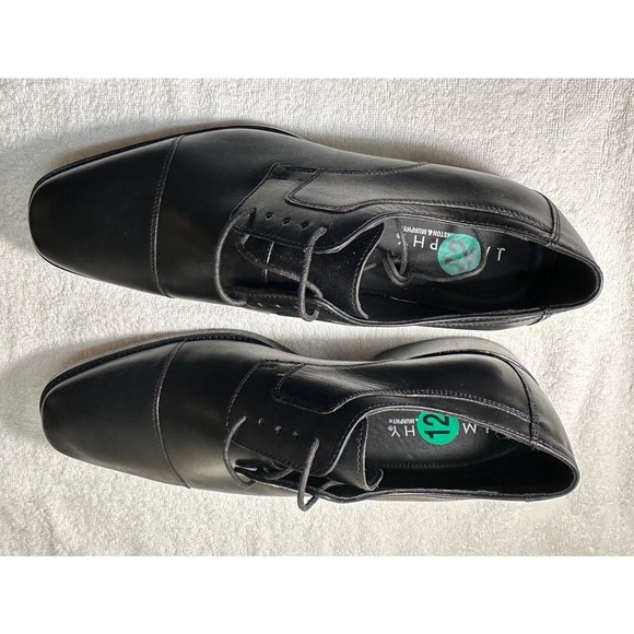 NWOT Black Leather Oxford Shoes Sleek Design - Picture 4 of 12